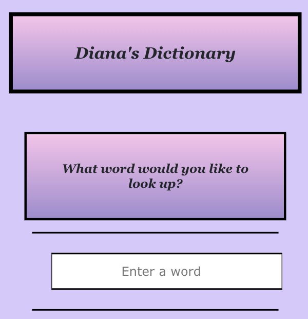 Dictionary project preview